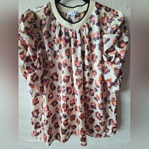 THML Cream and Brown Patterned Blouse